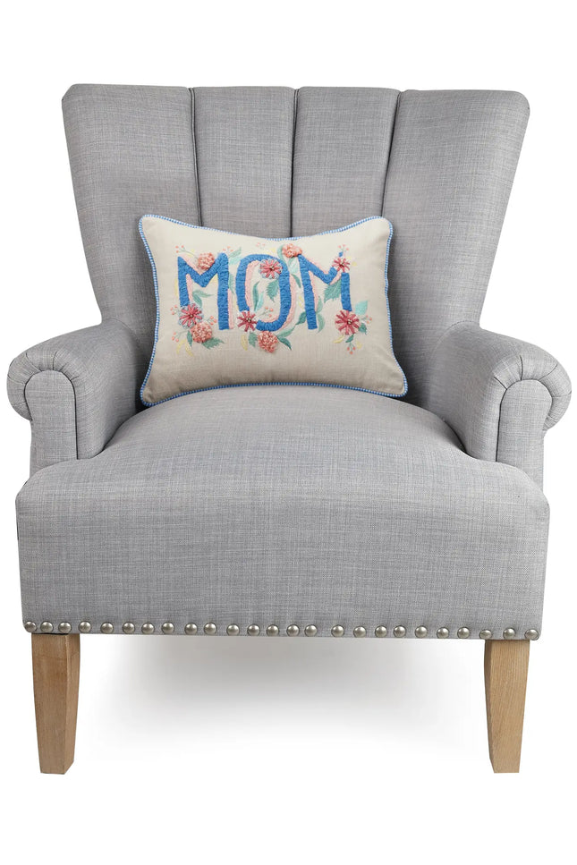 Gingham Mom Embroidered Pillow.-peking handicraft-Urbanheer