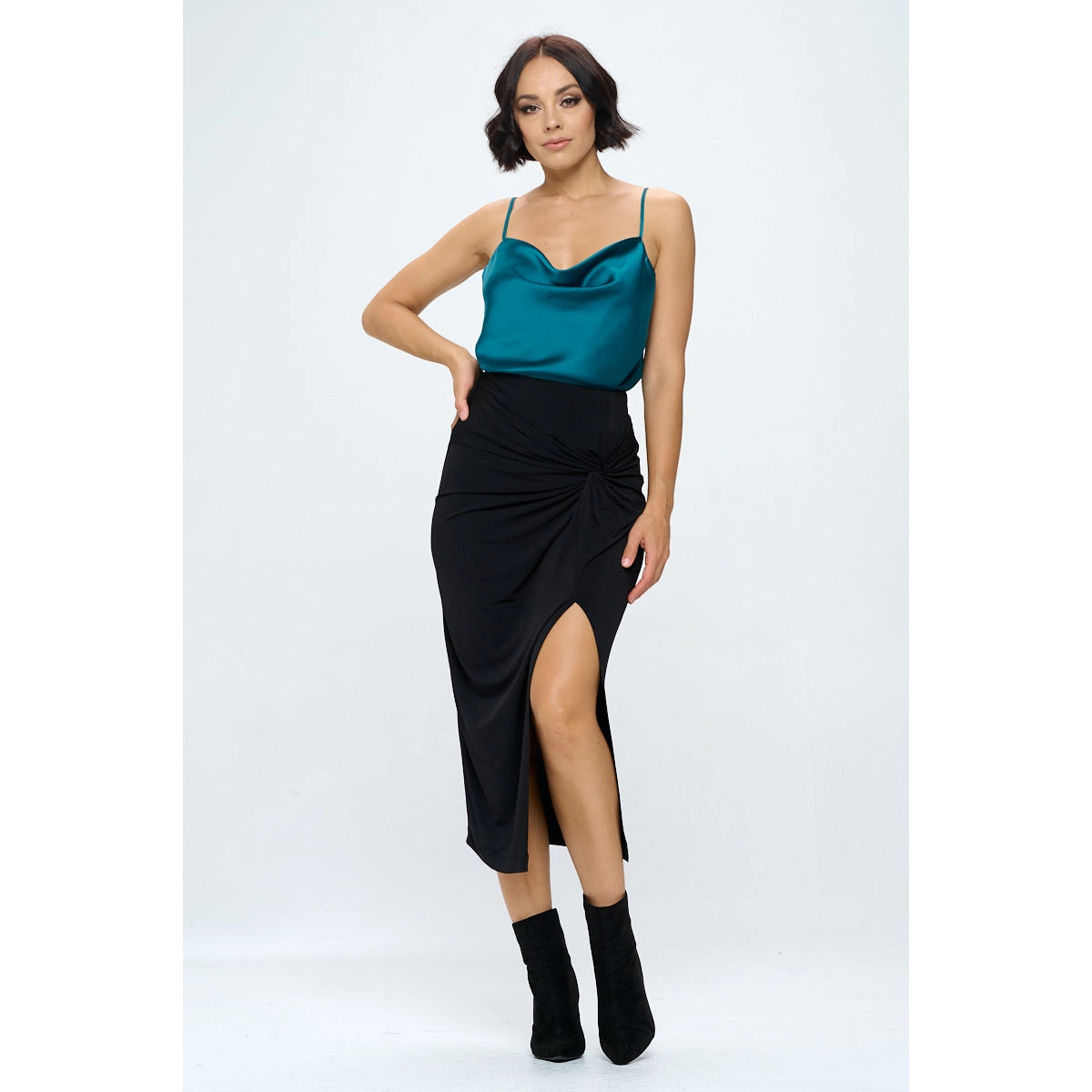Solid Silky Satin Tank Top-Renee C.-S-Urbanheer