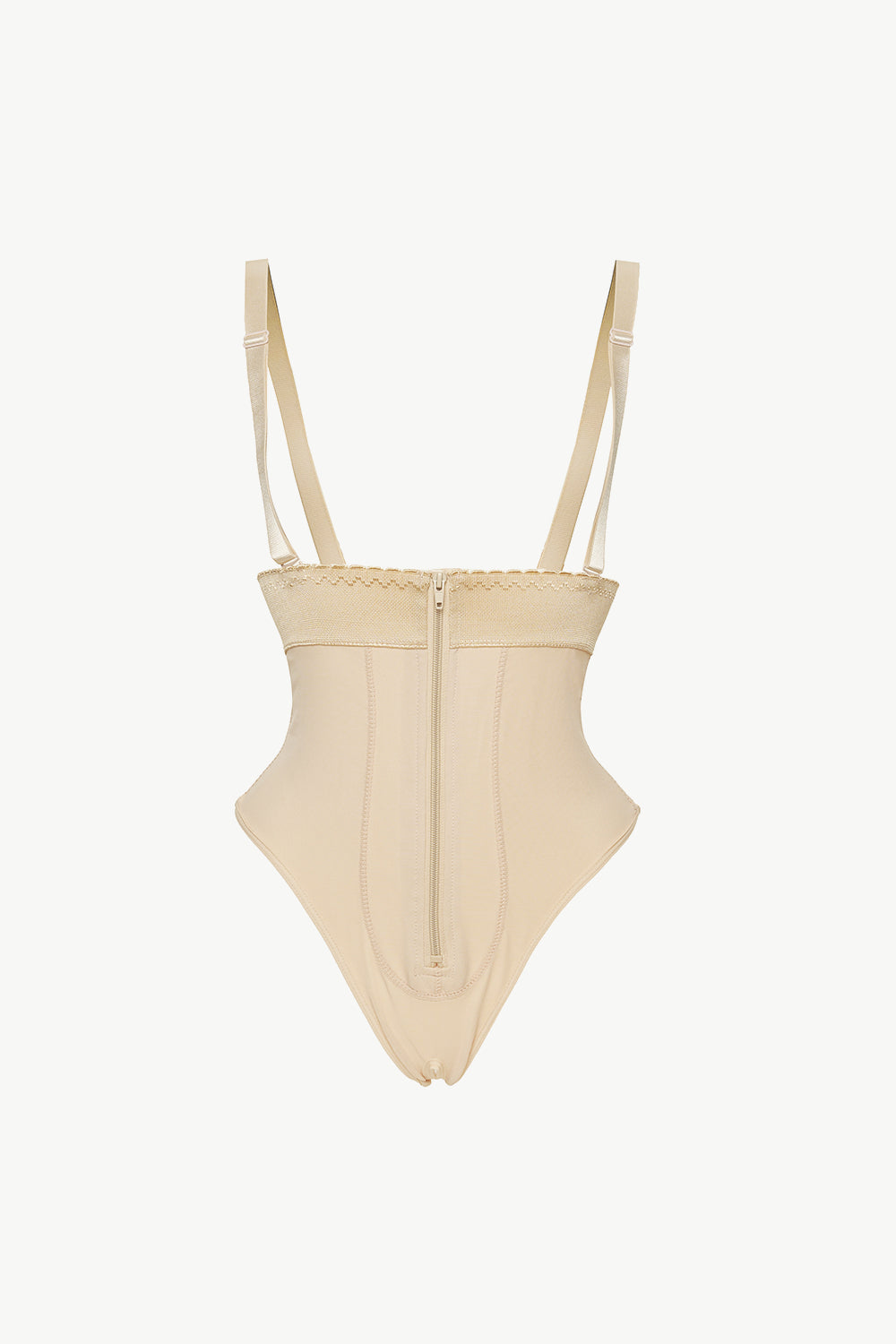 Full Size Adjustable Strap Zip-Up Shaping Bodysuit-Street 360-Black-S-Urbanheer