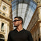 Men's Black Polo Black Sweater-Clothing - Men-Donato-S-Urbanheer