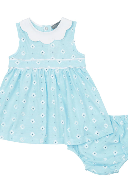 Aqua Daisy Print Dress Set.-Petit confection-3M-Urbanheer