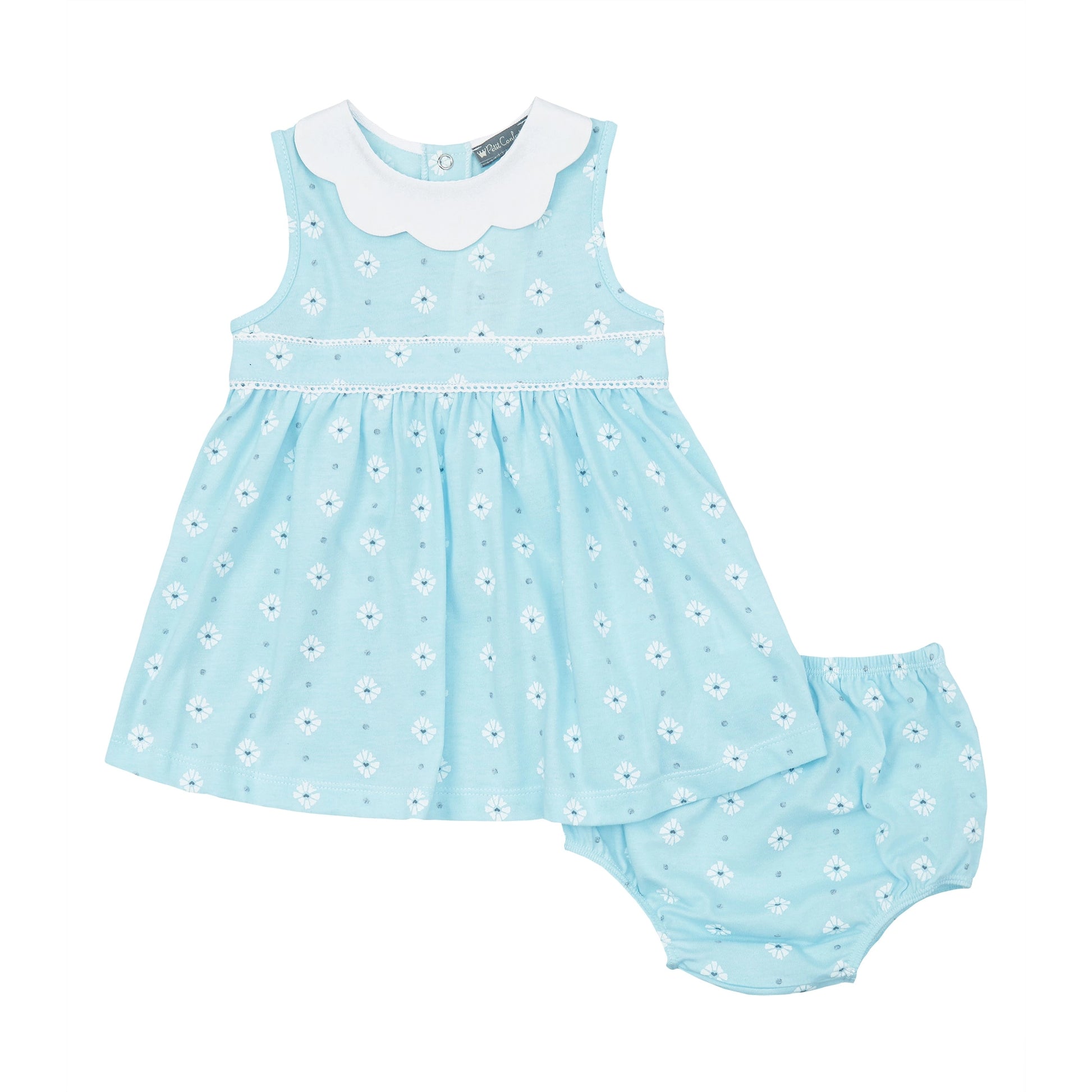 Aqua Daisy Print Dress Set.-Petit confection-3M-Urbanheer