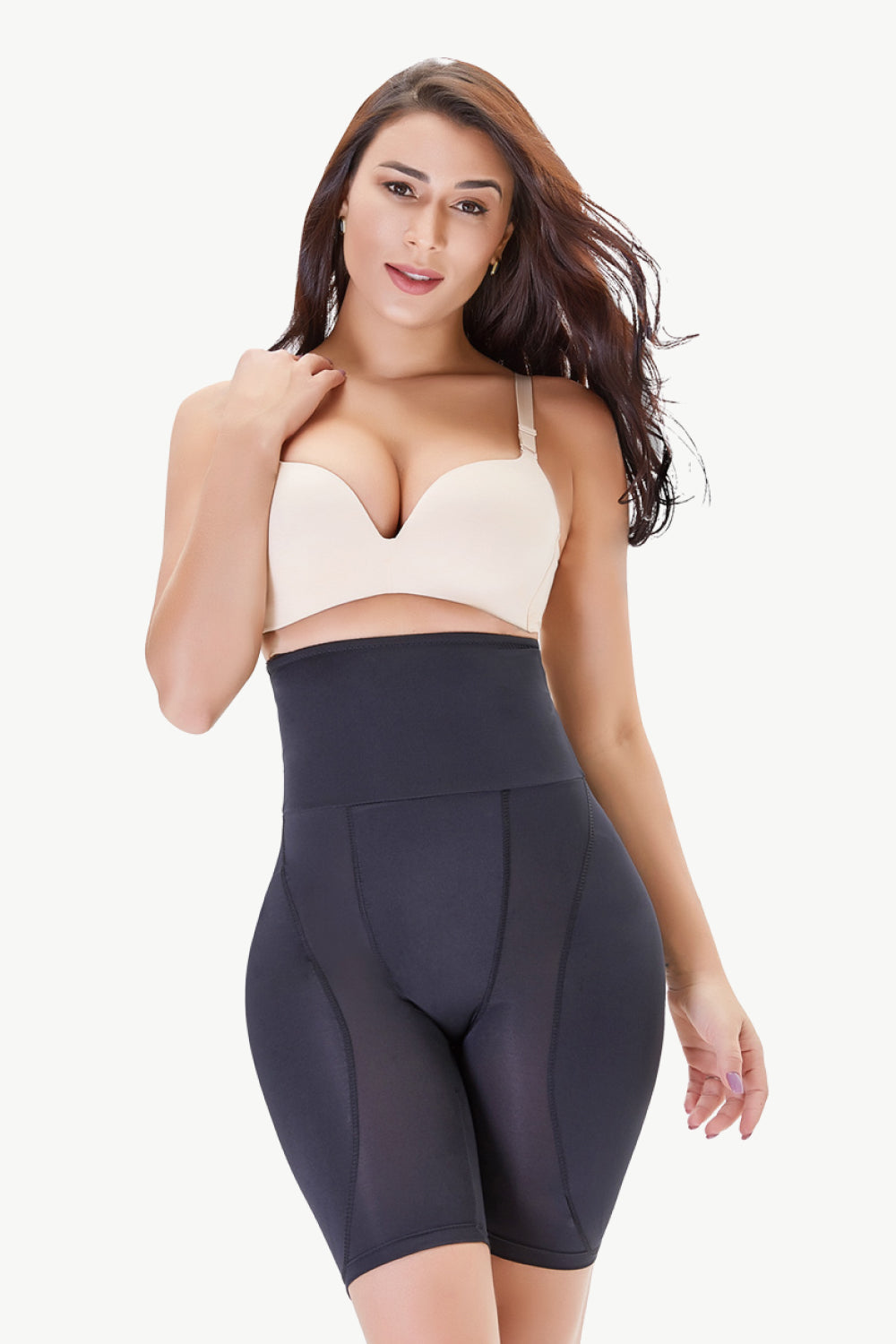 Full Size High Waisted Pull-On Shaping Shorts-Street 360-Black-S-Urbanheer