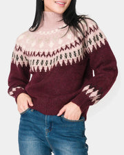 Mock Neck Fair Isle Sweater-Gibsonlook-XXS-Urbanheer