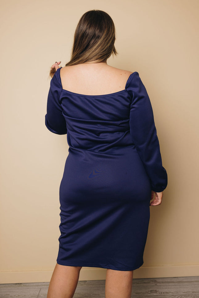 Plus Size - Zoelle Midi Dress-Stay Warm in Style-Urbanheer