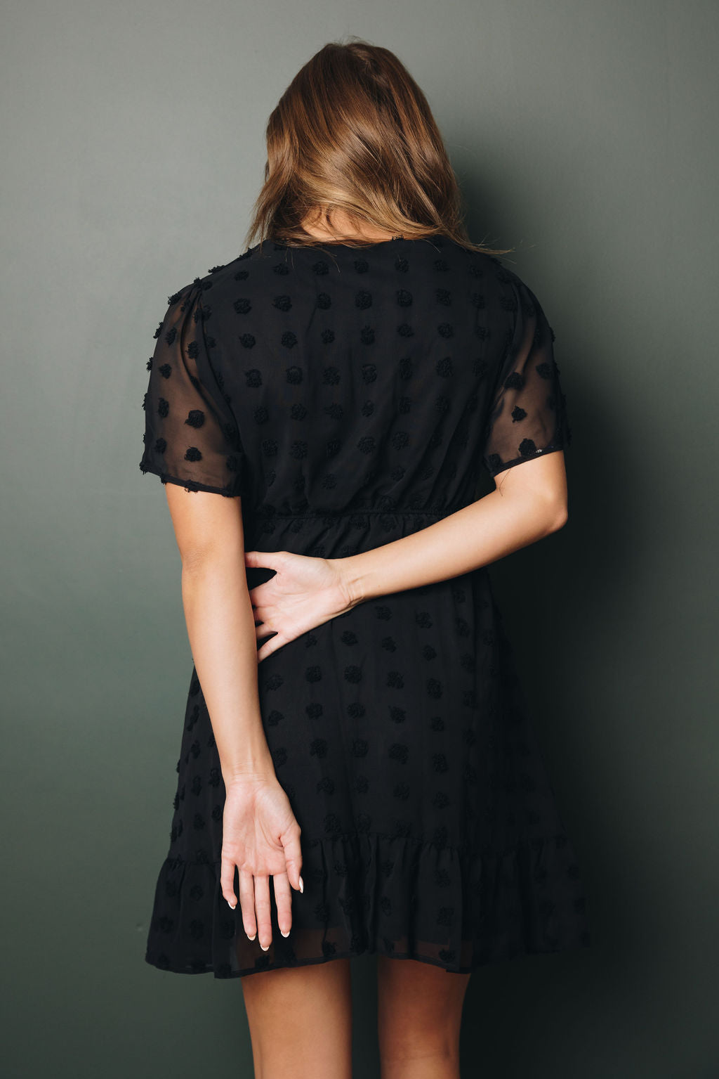 Georgie Swiss Dot Wrap Dress-UHXSW-BLUE-SMALL-Urbanheer