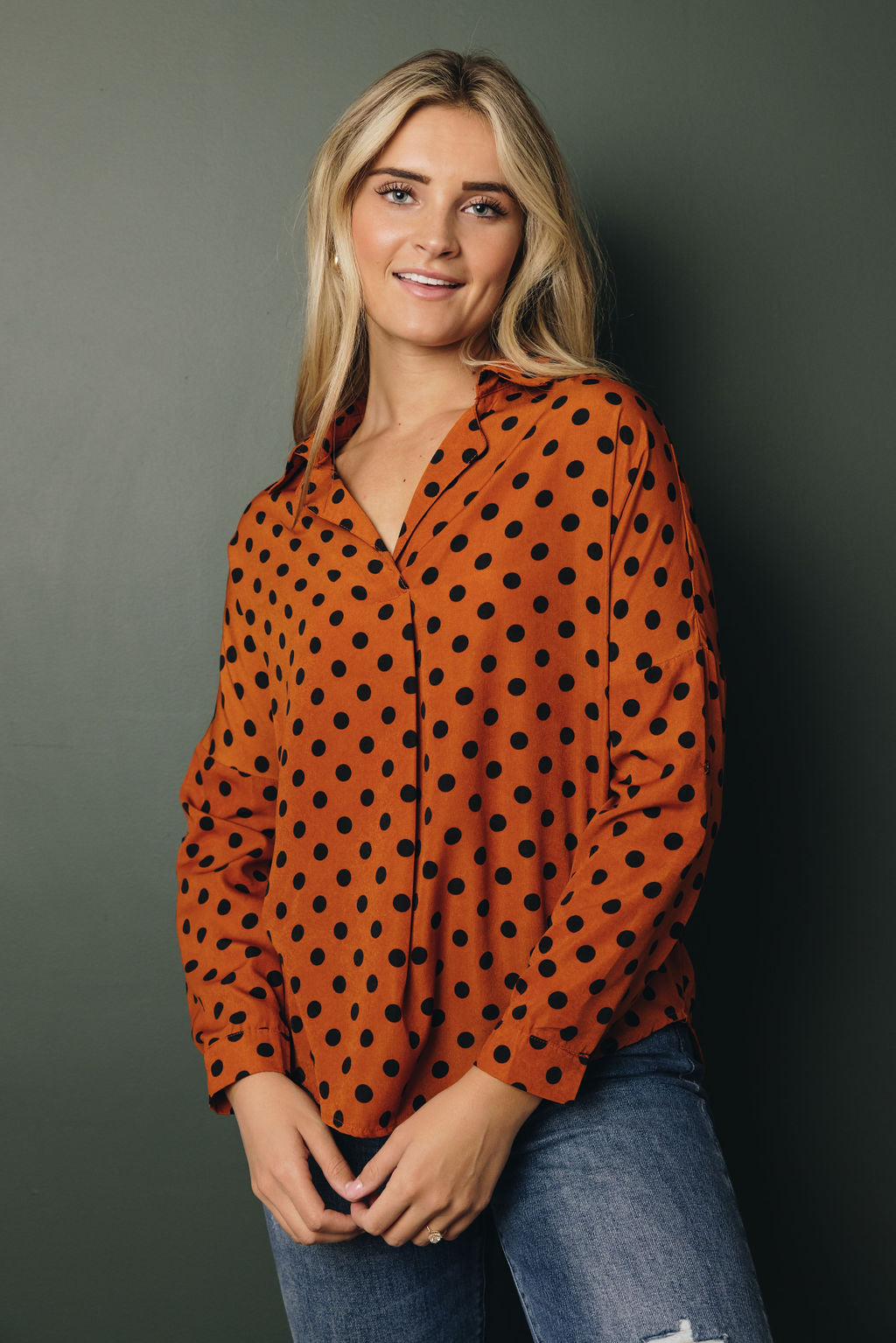 Jenica Long Sleeve Shirt-UHXSW-ORANGE-2XL-Urbanheer