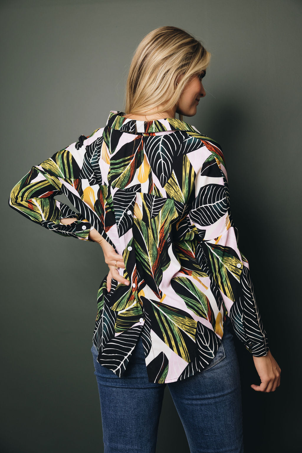 Jenica Long Sleeve Shirt-UHXSW-GREEN-XL-Urbanheer