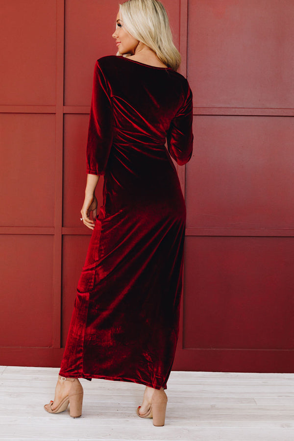 Christmas Kiss Velvet Dress-UHXSW-RED-SMALL-Urbanheer