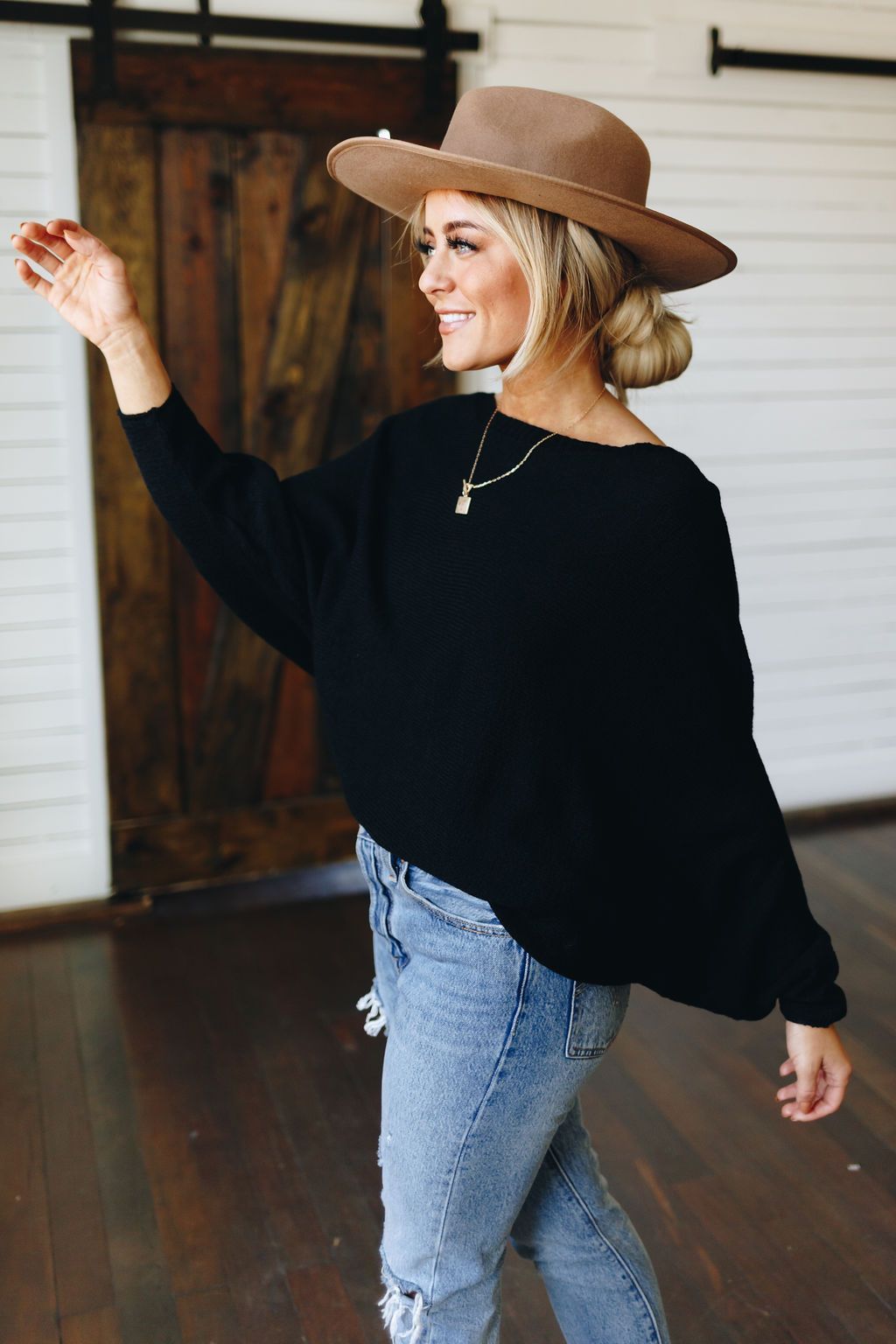 True Colors Knit Dolman Sweater-UHXSW-BLACK-S-Urbanheer