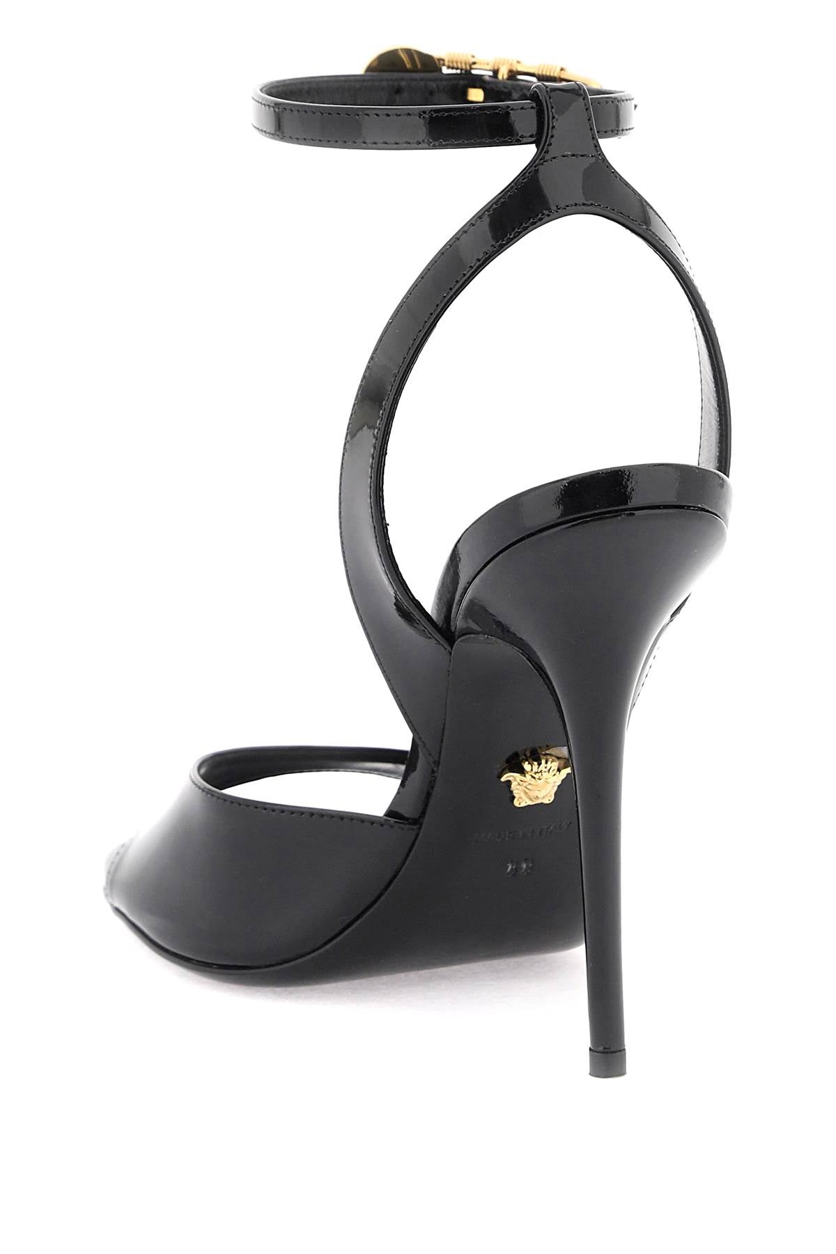 Versace 'safety pin' patent leather sandals-Versace-36-Urbanheer