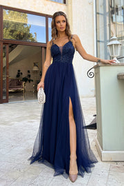 Long Dress Women Outfit 188223 Bicotone-Evening Dresses-Bicotone-navy blue-34-Urbanheer