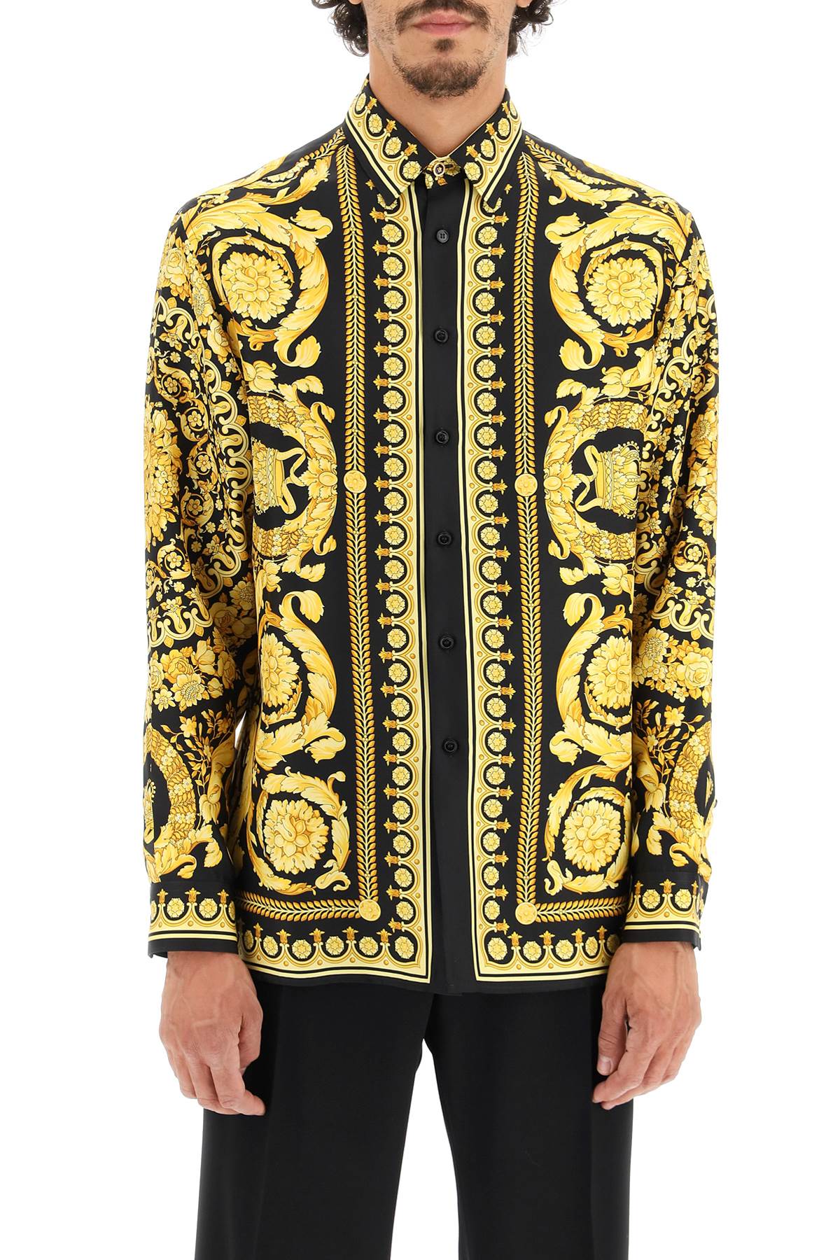 Versace barocco print silk shirt-Versace-48-Urbanheer