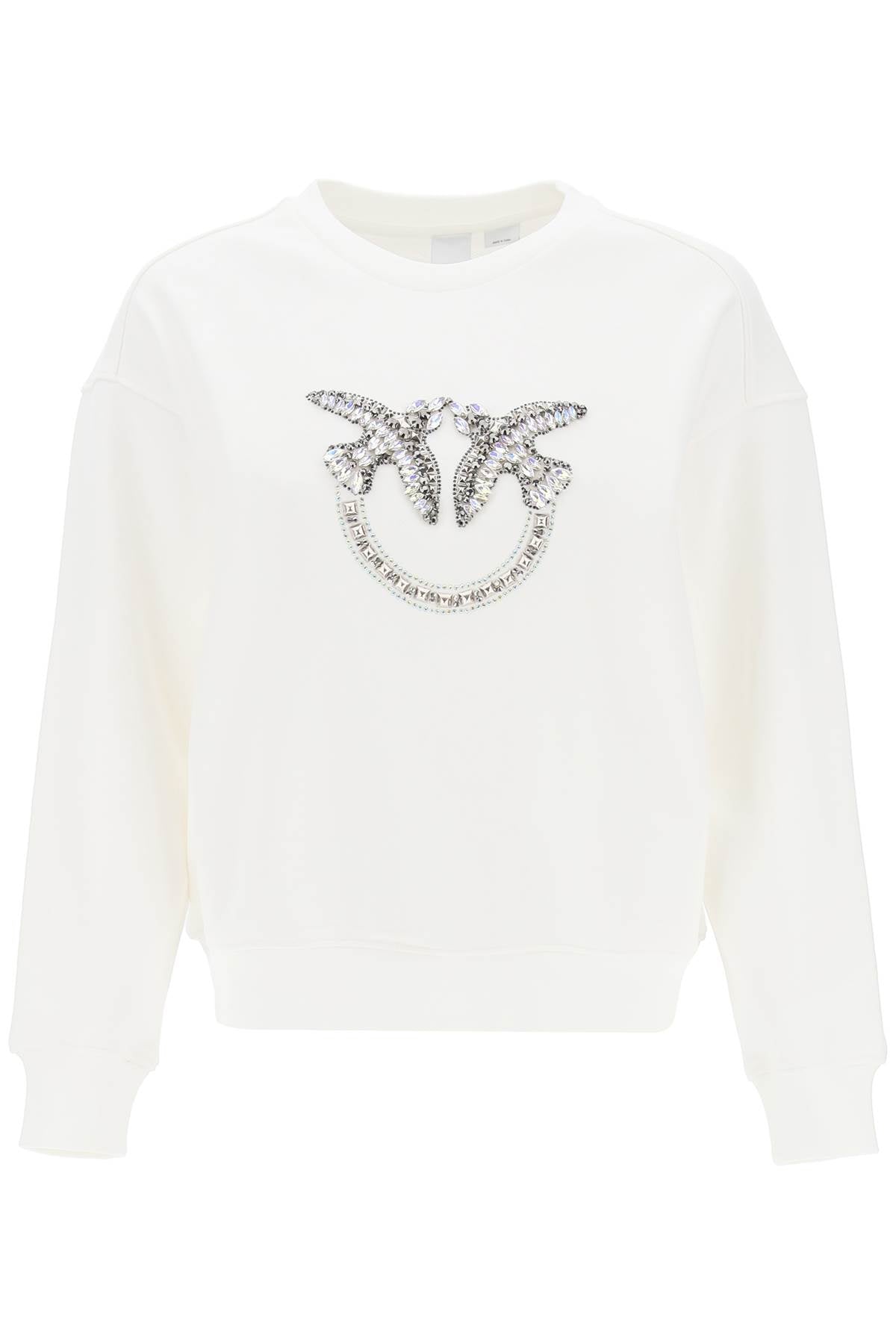 Pinko nelly sweatshirt with love birds embroidery-Pinko-M-Urbanheer