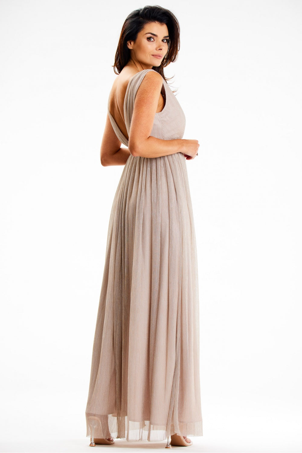 Long Dress Women Comfort-Evening Dresses-awama-beige-L-Urbanheer