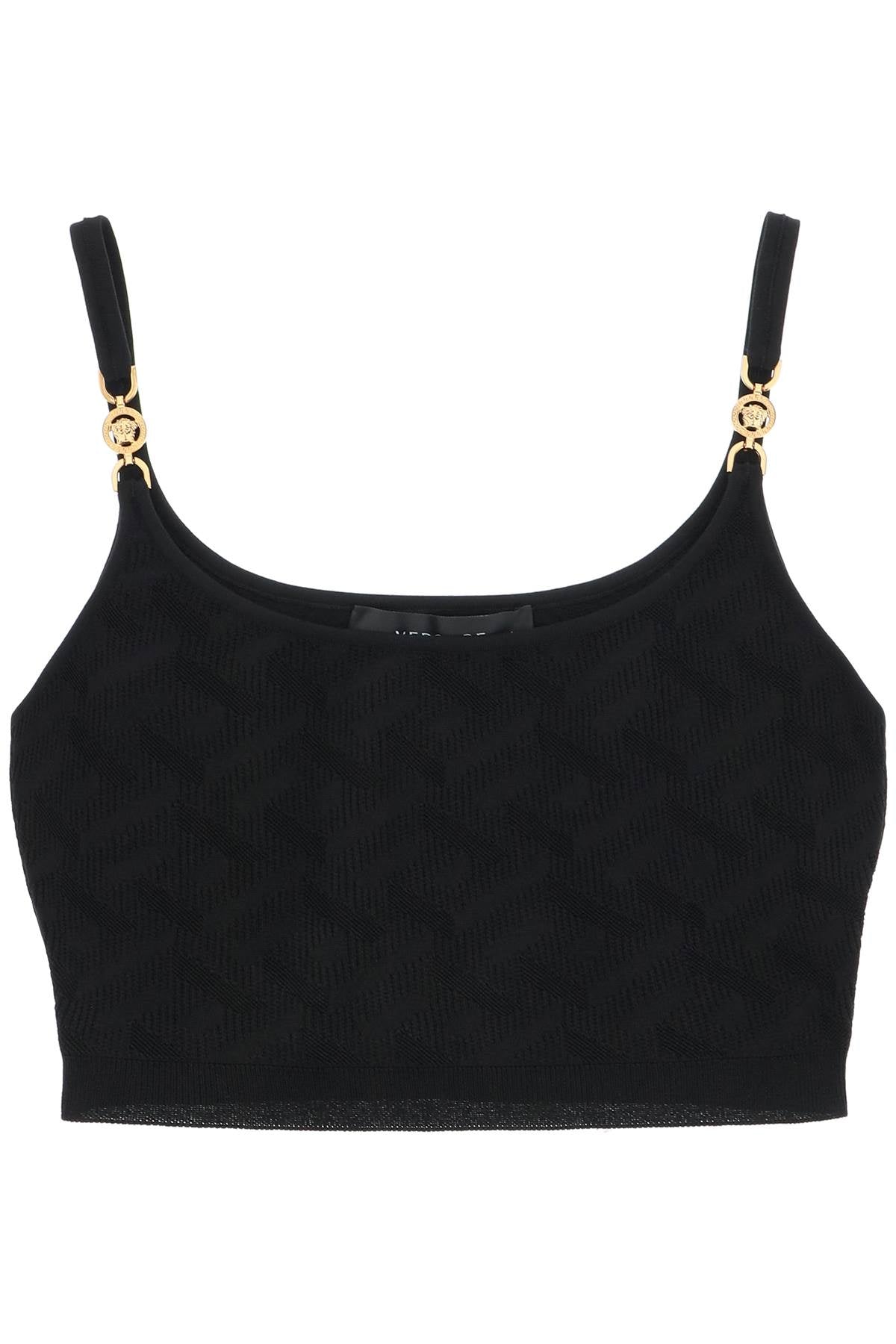 Versace 'la greca' knitted cropped top-Versace-40-Urbanheer