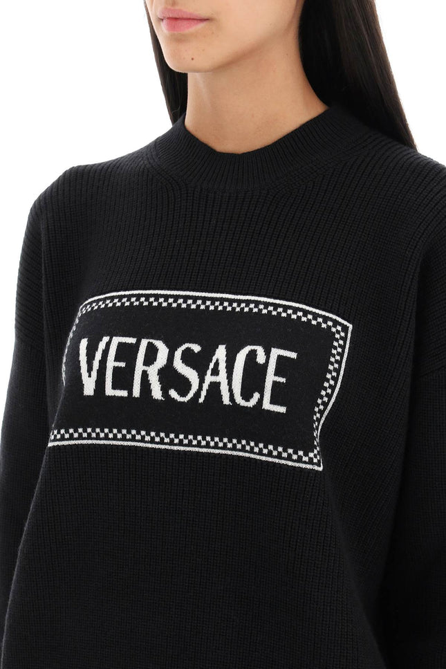 Versace crew-neck sweater with logo inlay-Versace-Urbanheer