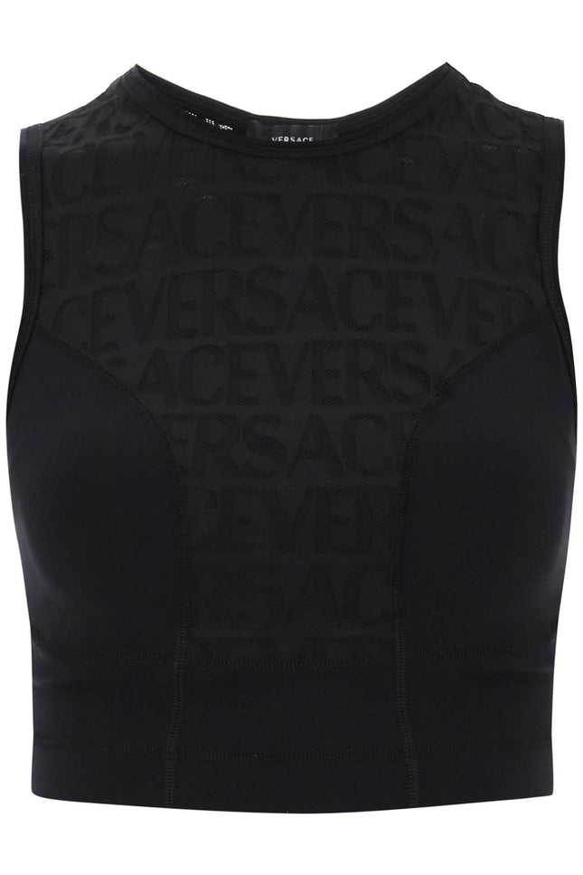 Versace sports crop top with lettering-Versace-Urbanheer