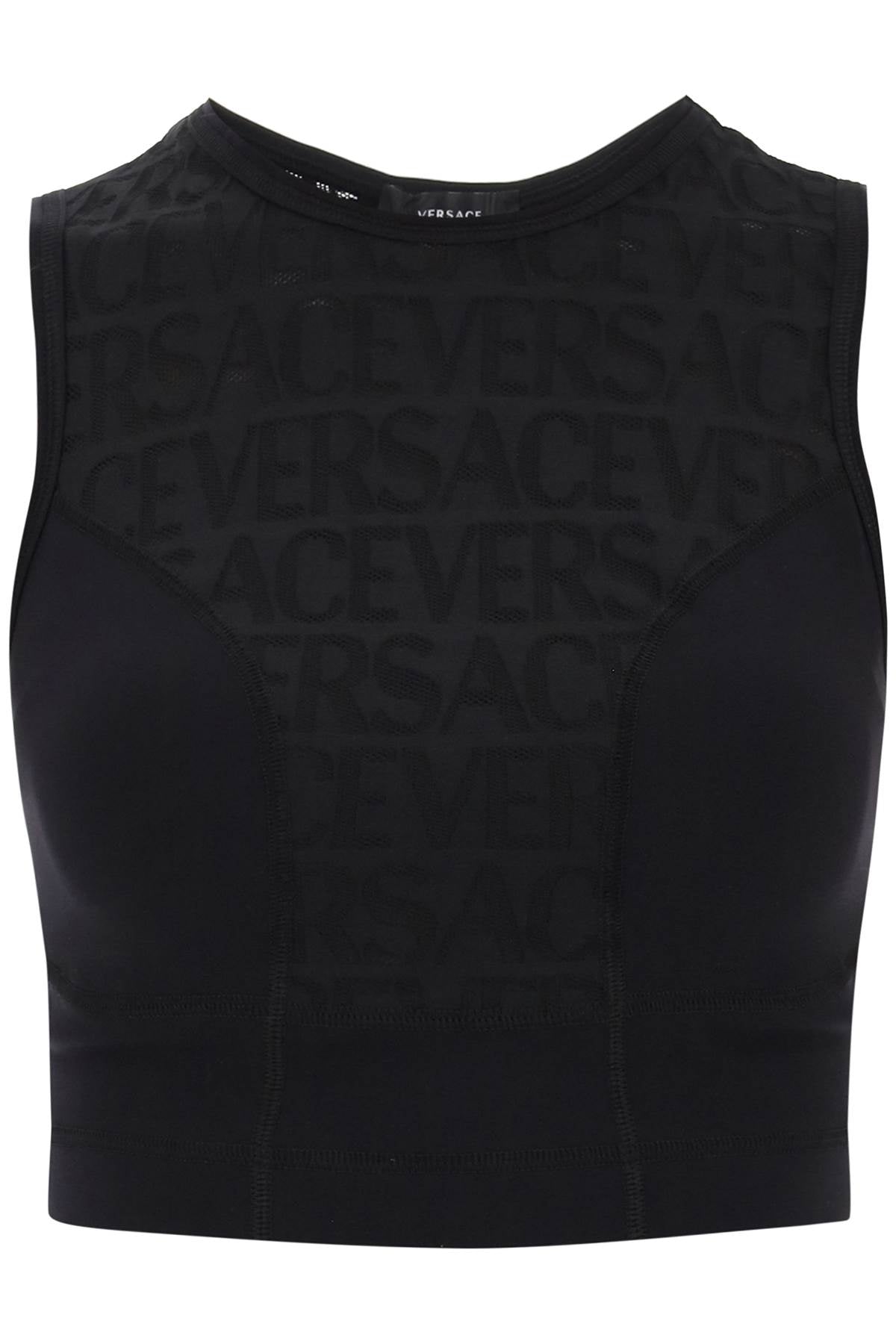 Versace sports crop top with lettering-Versace-L-Urbanheer