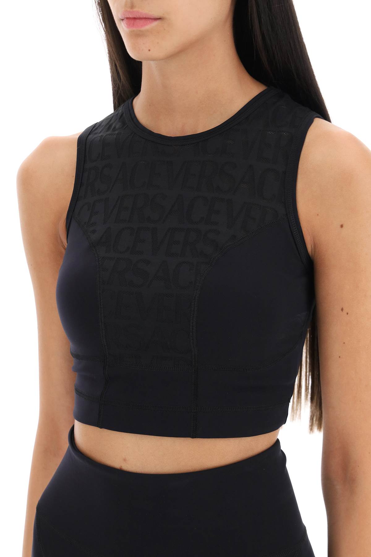 Versace sports crop top with lettering-Versace-L-Urbanheer