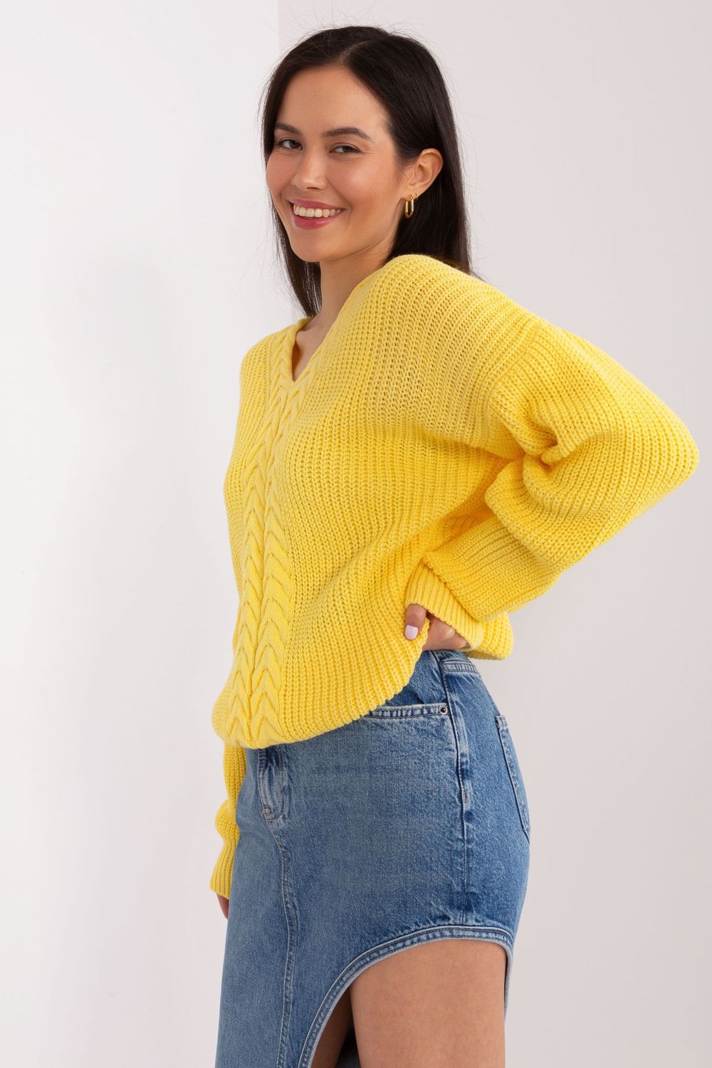 Jumper Women Comfort-Sweaters, Pullovers, Jumpers, Turtlenecks, Boleros, Shrugs-Badu-yellow-one-size-fits-all-Urbanheer