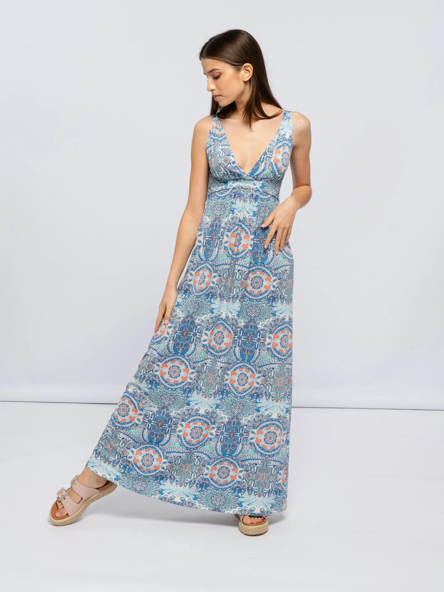 Elegant Fusion Flowing Dress-Dresses-SMF-S-Urbanheer