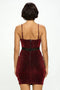 Gliter Mesh Contrast Nylon Zipper Back Closure Dress.-Chocolate USA-S-Urbanheer