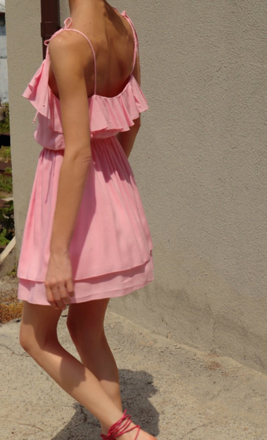 Abba Ruffled Viscose Mini Dress-2KStyle-xs-Urbanheer