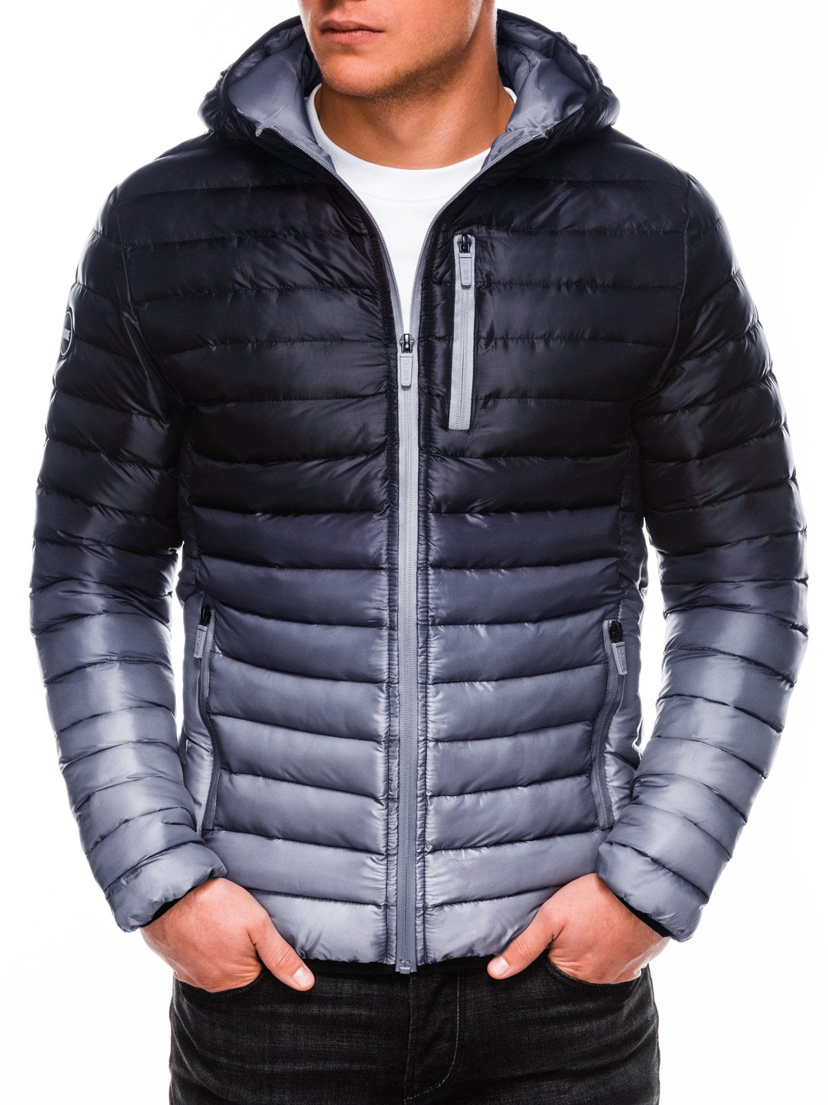 Men's quilted winter jacket Avalanche black-gray-UHXE-S-Urbanheer
