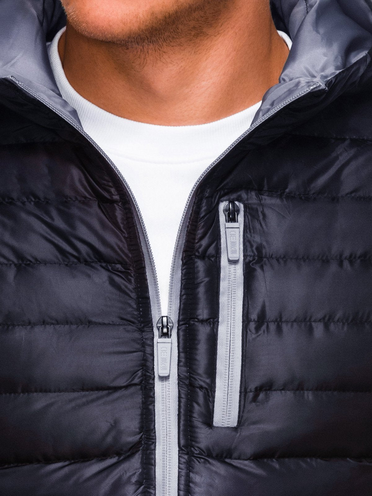 Men's quilted winter jacket Avalanche black-gray-UHXE-S-Urbanheer