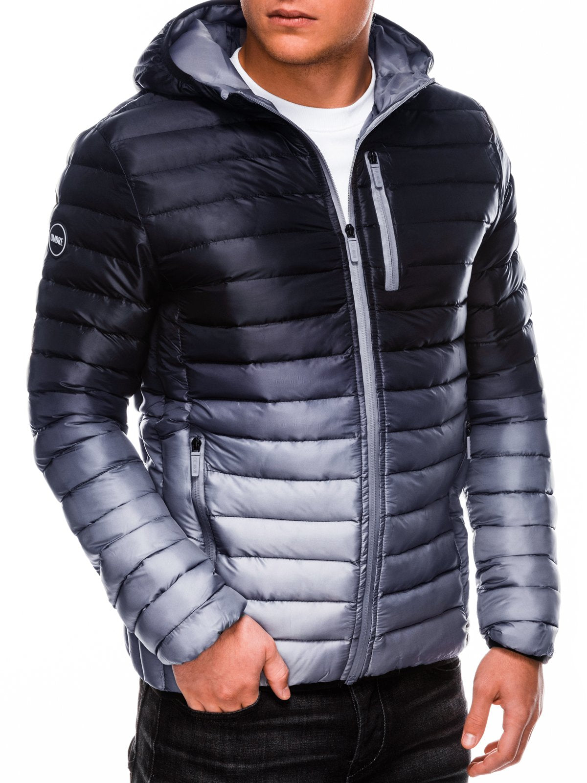 Men's quilted winter jacket Avalanche black-gray-UHXE-S-Urbanheer