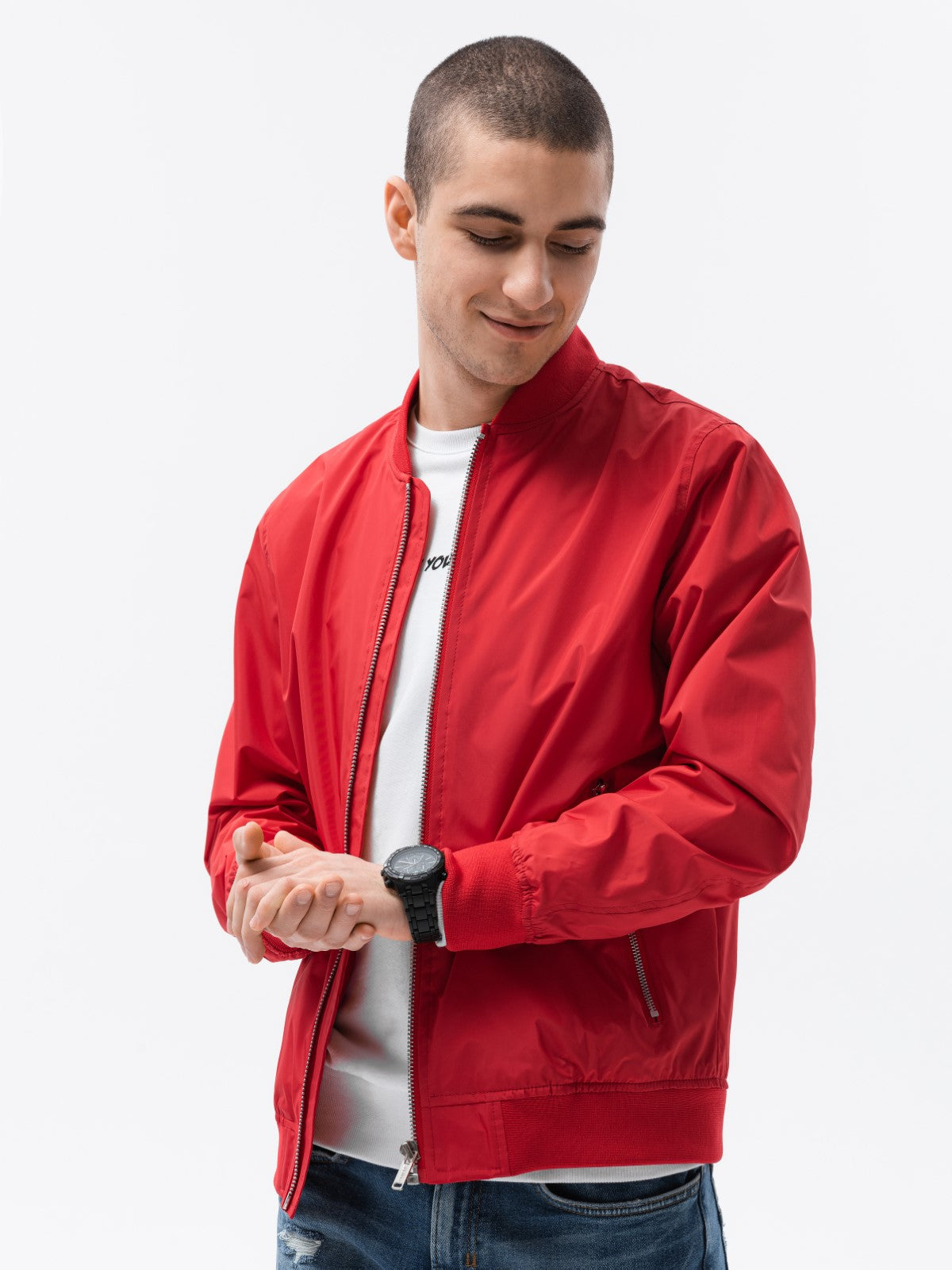 Men's transition bomber jacket Higgs red-UHXE-M-Urbanheer