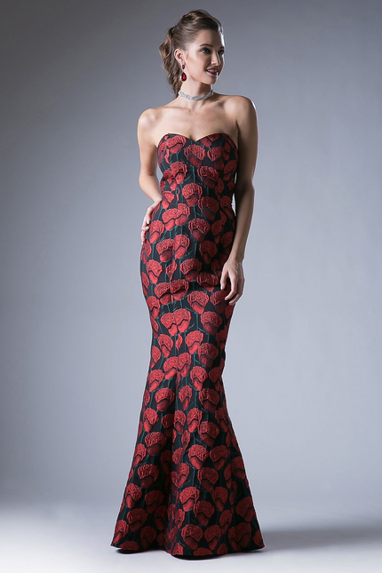 Strapless Gown With A Sweetheart Neckline-Night Out-Tux-USA-XS-Red-Black-Urbanheer