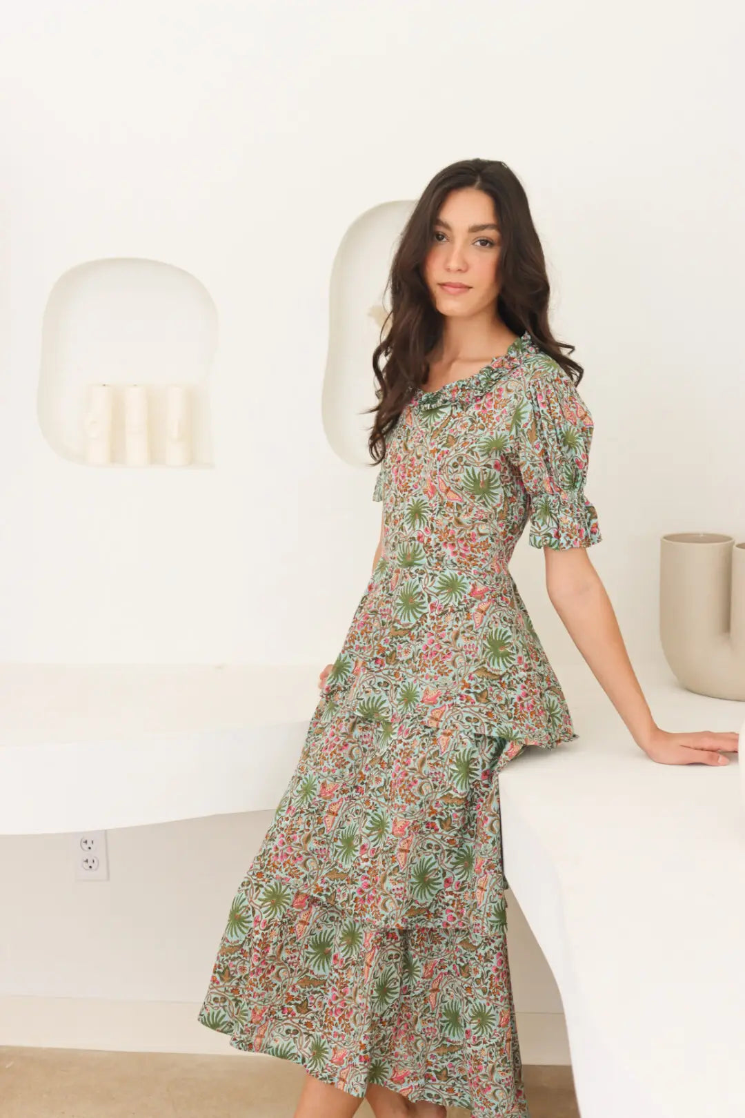 Lux Palm Springs Cotton Dress - Natural, Eco Friendly-Carolina Benoit-XS-Urbanheer
