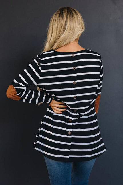 Sugar And Stripe Elbow Patch Tunic