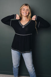 Zoe Babydoll Top-UHXSW-BLACK-SMALL-Urbanheer