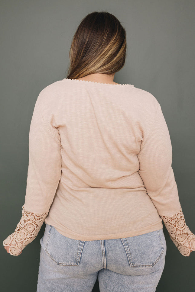 Plus Size - Kerr Lace Top-Stay Warm in Style-APRICOT-1X-Urbanheer