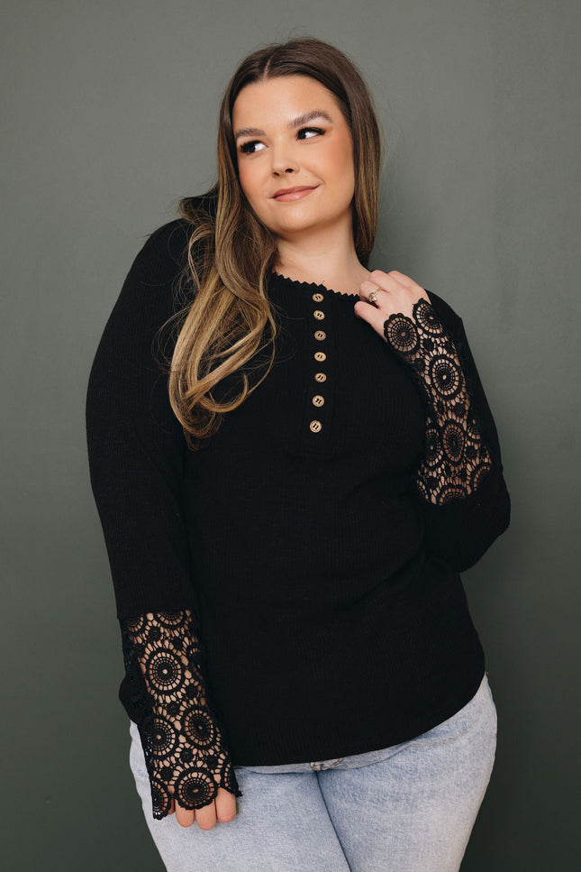 Plus Size - Kerr Lace Top-Stay Warm in Style-BLACK-4X-Urbanheer