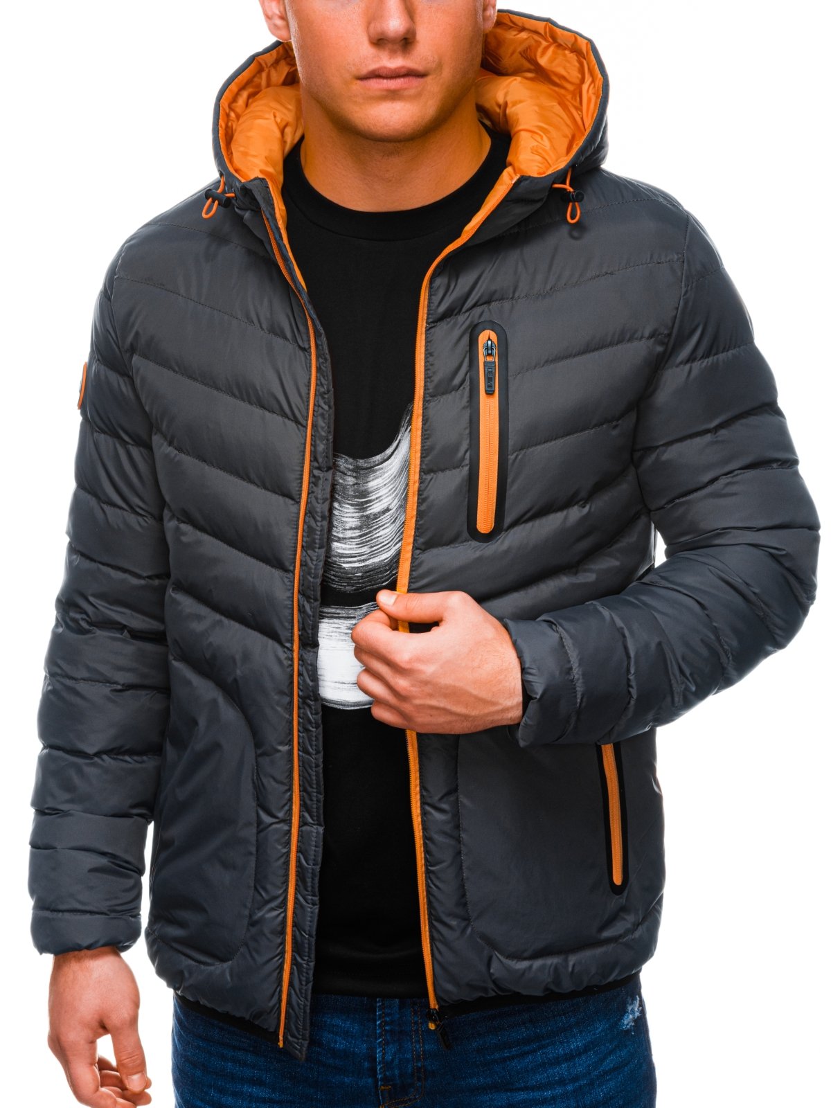 Men'S Quilted Transition Jacket Prophet Dark Grey-UHXE-S-Urbanheer