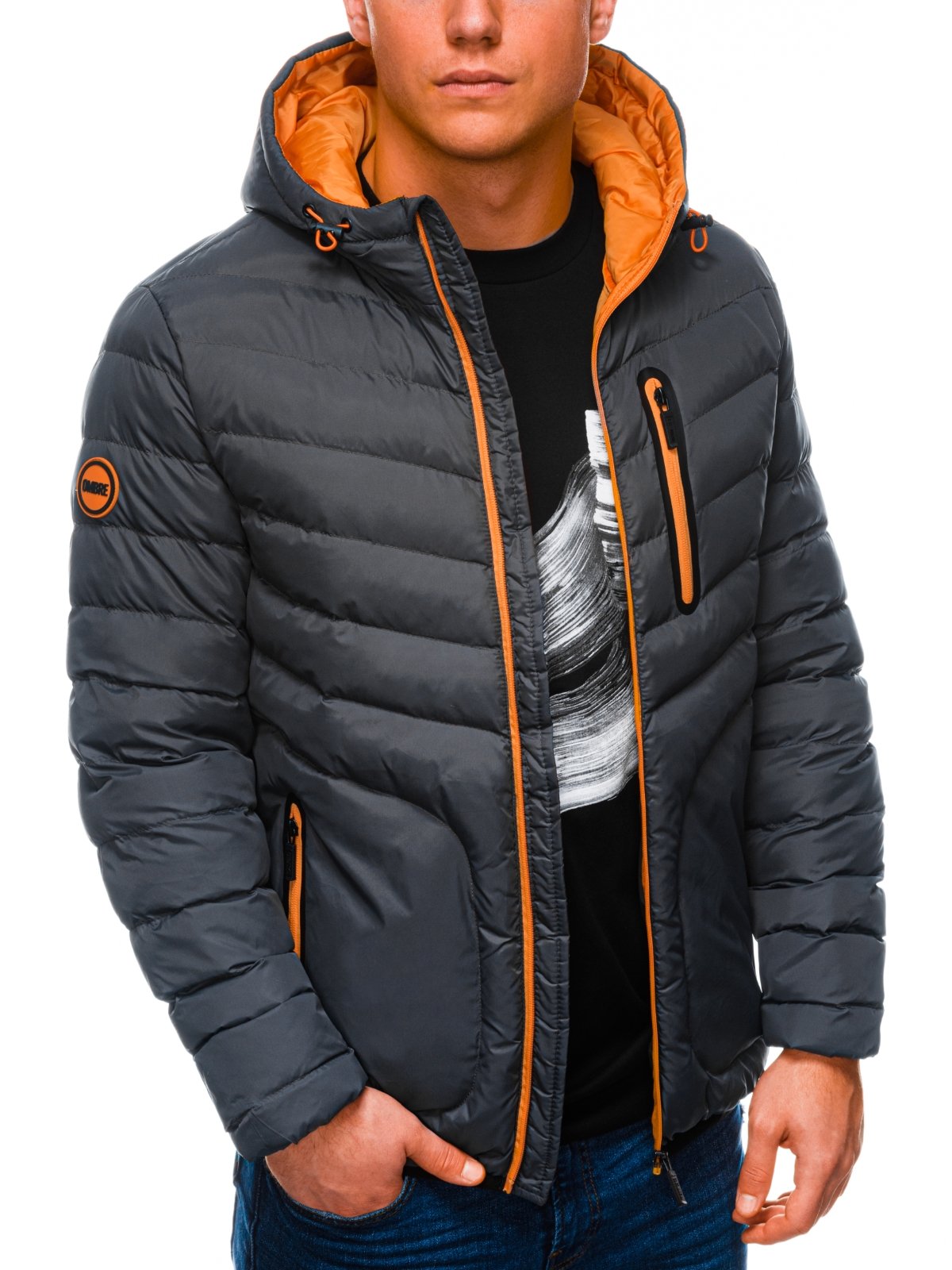 Men'S Quilted Transition Jacket Prophet Dark Grey-UHXE-S-Urbanheer