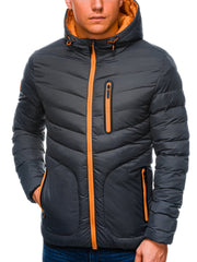 Men'S Quilted Transition Jacket Prophet Dark Grey-UHXE-S-Urbanheer