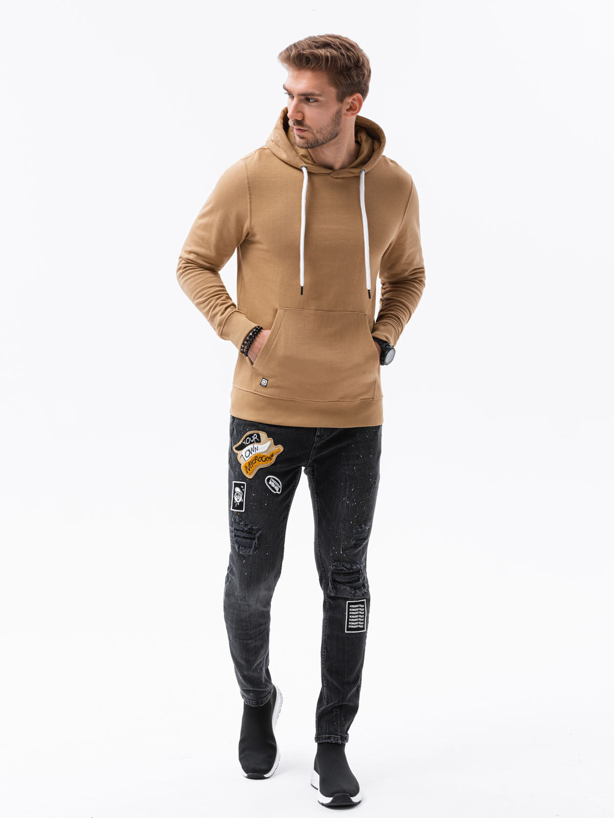 Men'S Hooded Sweatshirt Olaf Brown-UHXE-S-Urbanheer