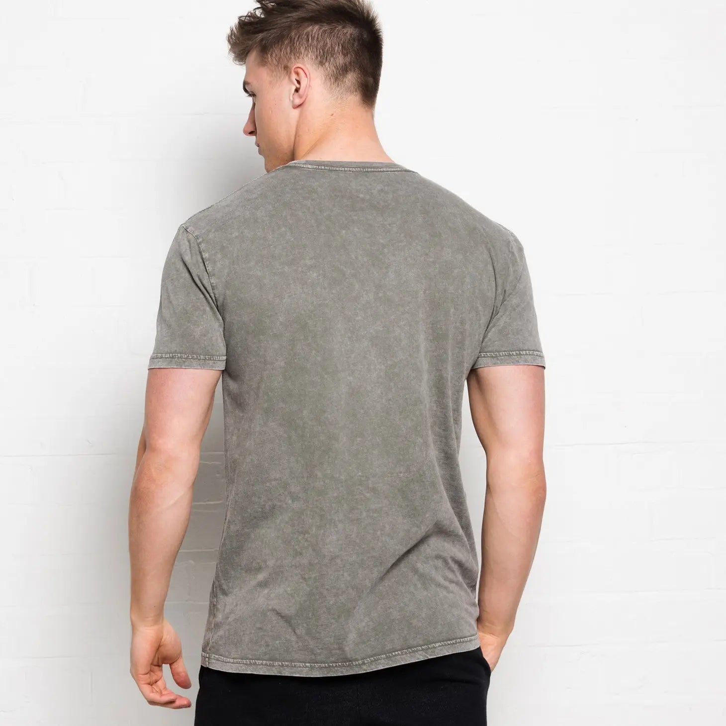 Stone Wash T-Shirt Moss-304 Clothing-S-Urbanheer