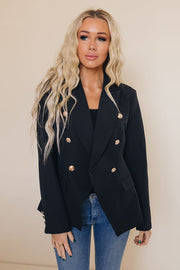 Delaware Button Blazer-UHXSW-BLACK-SMALL-Urbanheer