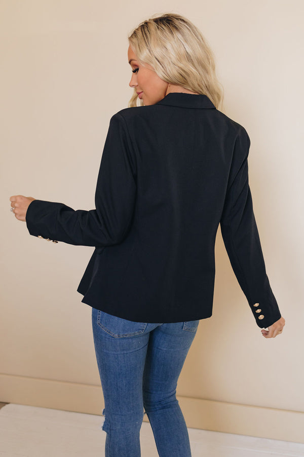 Delaware Button Blazer-UHXSW-BLACK-SMALL-Urbanheer