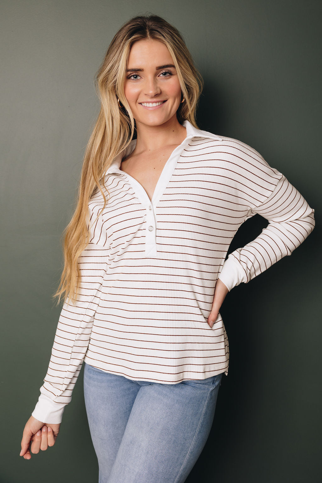 Malia Knit Polo Top-UHXSW-WHITE-SMALL-Urbanheer