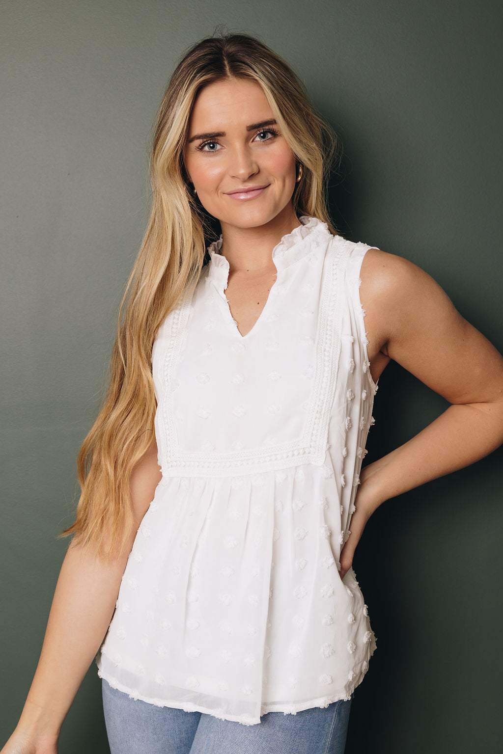 Annika Babydoll Top-UHXSW-WHITE-SMALL-Urbanheer