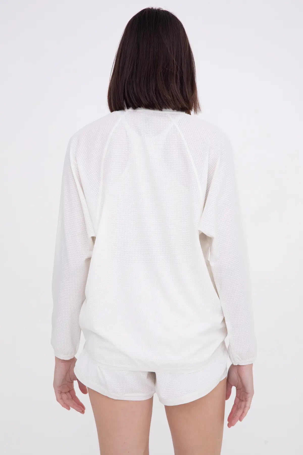 Athletic Women Mock Neck Running Jacket- Ivory-Clothing - Women-Mono B-S-Urbanheer