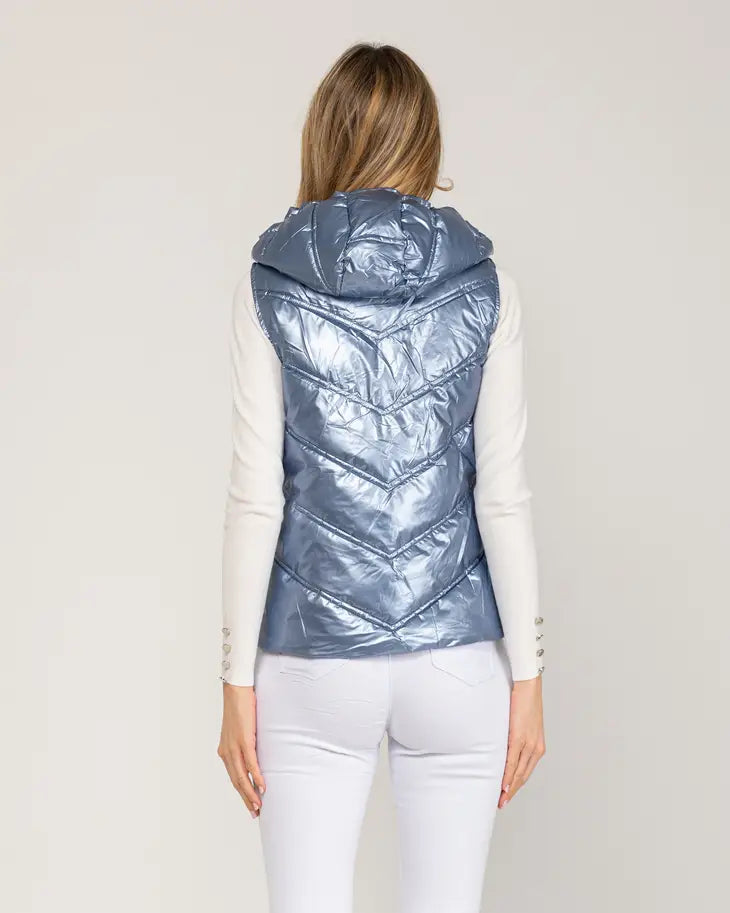 Metallic Blue Padded Vest-Tantra-S-Blue-Urbanheer