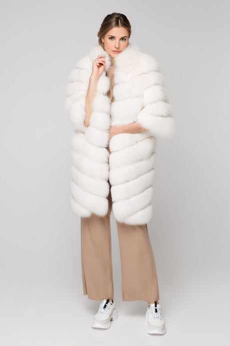 Artic White Fox Fur Coat-0